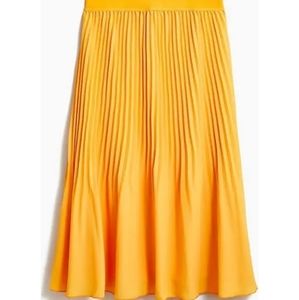 NWT J. Crew Factory elastic pleated saffron skirt